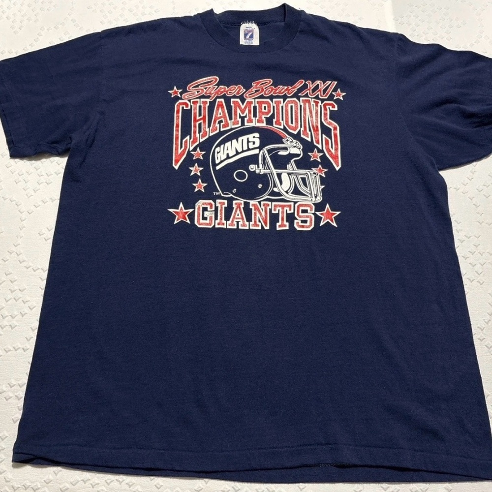 Vintage 1987 NY Giants Super Bowl XXI Champions T-Shirt Logo 7 Single Stitch NFL
